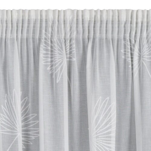 Etamine gordijn met jacquard bladmotief FAI-01