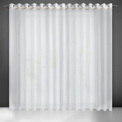 FBA-01 Micro mesh gordijn met decoratieve kant FBA-01