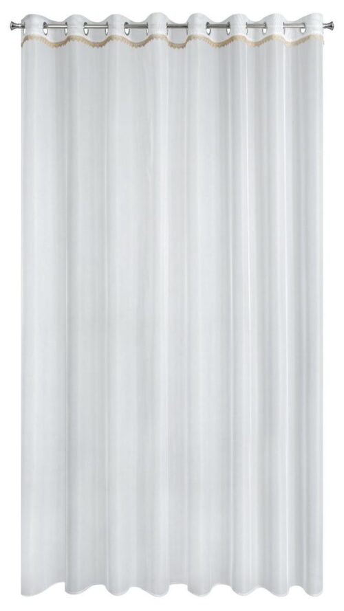 FBA-01c Micro mesh gordijn met decoratieve kant FBA-01