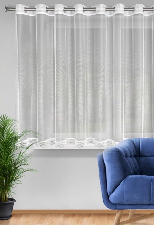 Micro mesh gordijn met kant FKAM-01