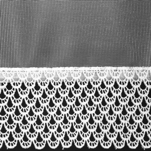 Micro mesh gordijn met kant FKAM-01