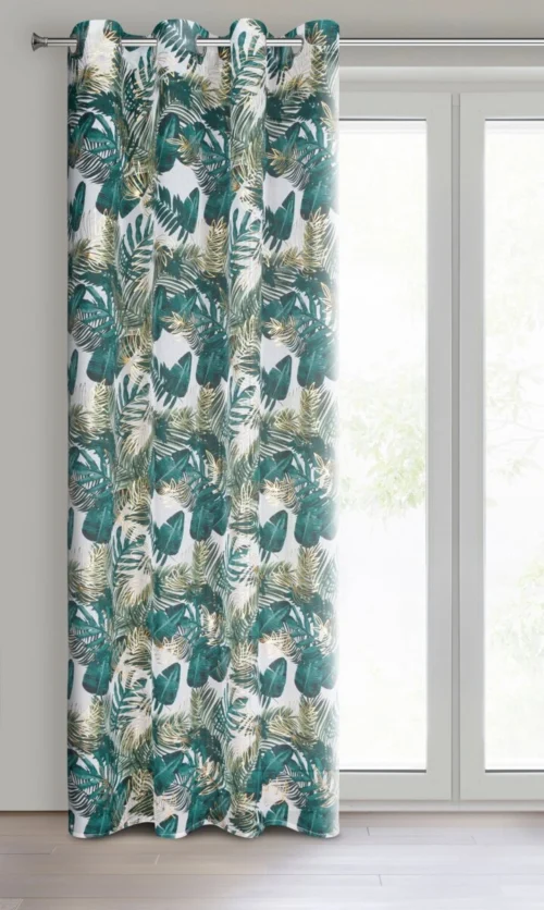FKGM-01a Gordijn met groene bladeren print FKGM-01