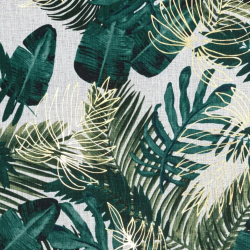 FKGM-01e Gordijn met groene bladeren print FKGM-01