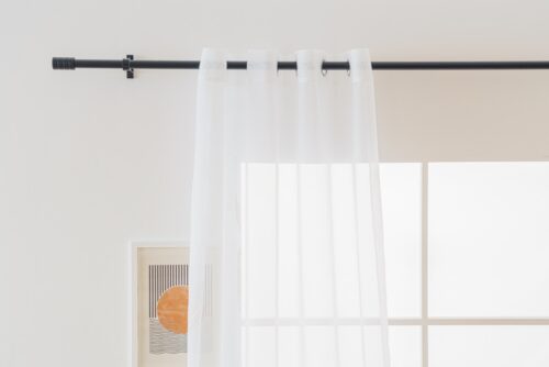 FKIF-01 Voile Gordijn met Ringen - Wit