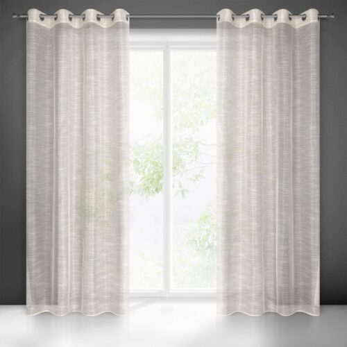 Vitrage met glanzend draad - Beige