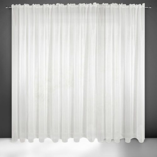 FWL-02 Glad voile gordijn met tape FWL-02