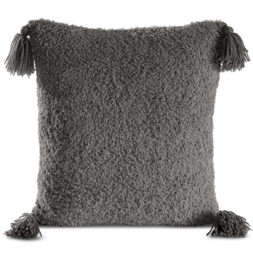 JA113-06 Kussenhoes met bontstructuur en decoratieve kwastjes JA113-06