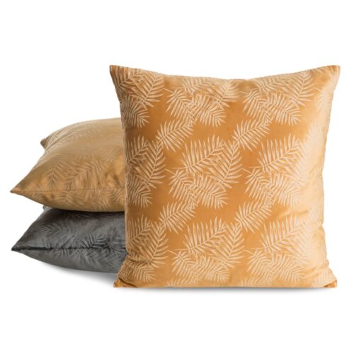 JA125-ws Fluwelen kussensloop met palmbladprint JA125-02
