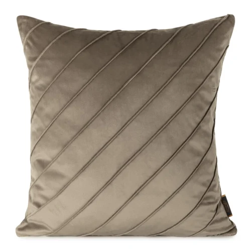 JA130-01 Fluwelen kussensloop met stiksels, beige JA130-01