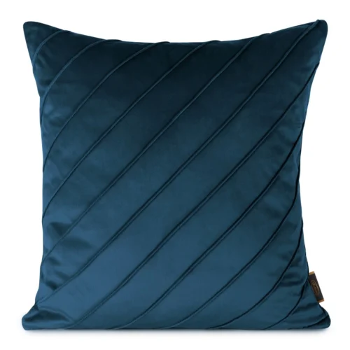 JA130-04 Fluwelen kussensloop met stiksels, marineblauw JA130-04