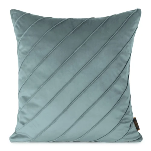 JA130-07 Fluwelen kussensloop met stiksels, blauw JA130-07