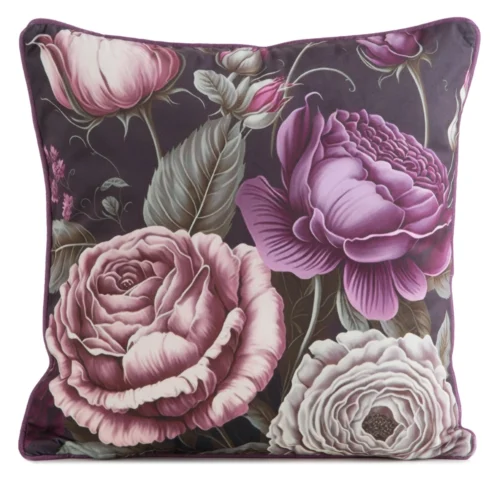 JA137-03 Fluwelen kussensloop met bloemen JA137-03