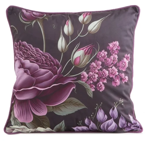 JA137-05 Fluwelen kussensloop met bloemen JA137-05