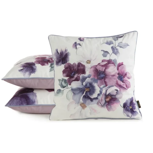 JA137-13a Fluwelen kussensloop met bloemen JA137-13