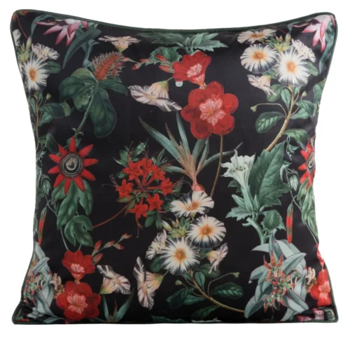 JA137-17 Fluwelen kussensloop met bloemen JA137-17
