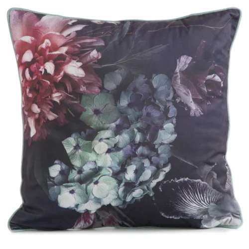 JA137-19 Fluwelen kussensloop met bloemen JA137-19