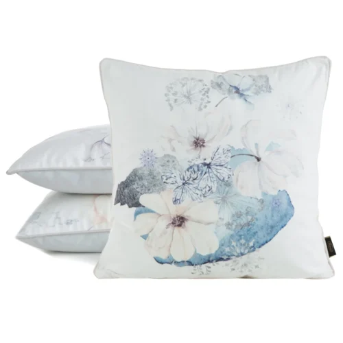 JA137-23a Velours kussenhoes met bloemen JA137-23