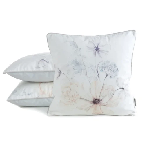 Velours kussenhoes met bloemen JA137-24