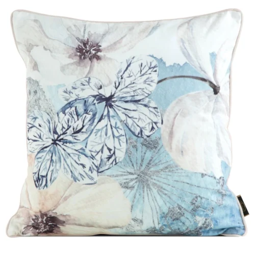 Velours kussenhoes met bloemen JA137-25