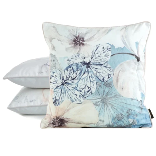 Velours kussenhoes met bloemen JA137-25