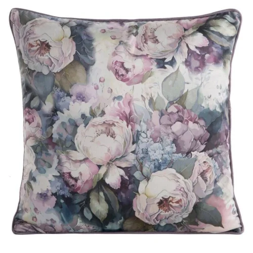 Velours kussenhoes met bloemen JA137-27