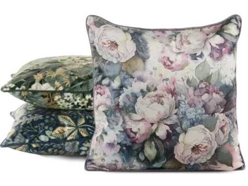 Velours kussenhoes met bloemen JA137-27