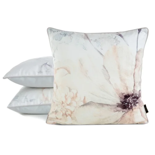 JA137-28a Velours kussenhoes met bloemen JA137-28