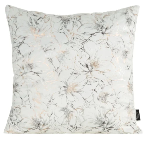 JA138-02 Fluwelen kussensloop met glanzende bloemenprint JA138-02