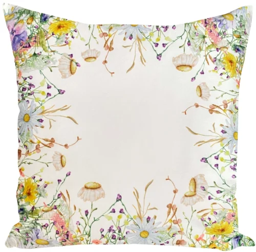 JCL-651 Velours kussensloop met wilde bloemen JCL-651
