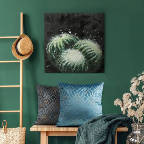 Fluwelen kussensloop met glanzende print JWW-01
