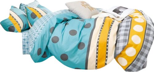 PBC-940 Dekbedovertrek katoensatijn dots & stripes PBC-940