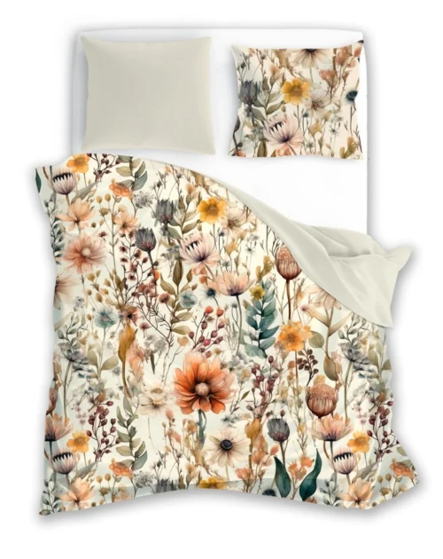 PER-169a Katoenen dekbedovertrek met bloemen PER-169