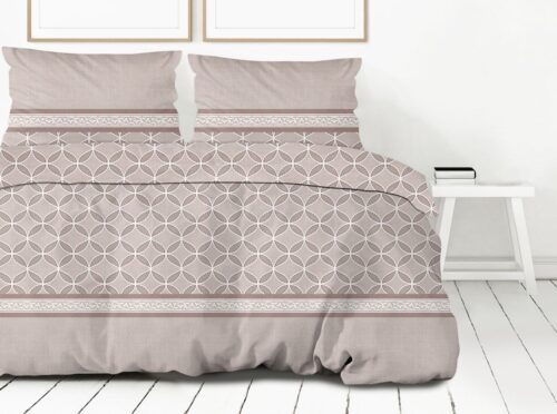 PFN-33a Dekbedovertrek katoensatijn bohemian chique PFN-33 beige