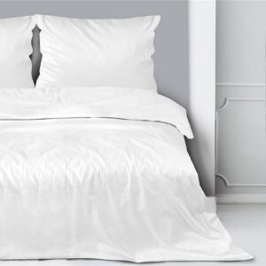 Premium dekbedovertrek katoensatijn PFP-10 wit