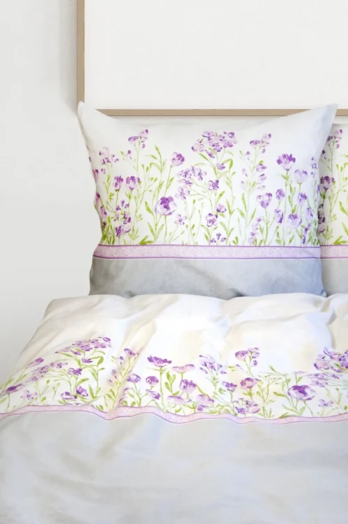 PFX-36b Dekbedovertrek premium katoen lila bloemen PFX-36