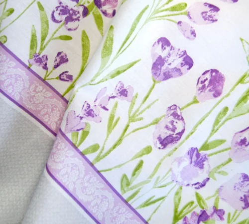 PFX-36c Dekbedovertrek premium katoen lila bloemen PFX-36