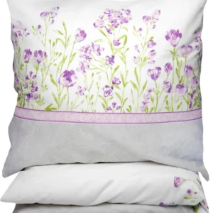 Dekbedovertrek premium katoen lila bloemen PFX-36