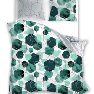 Dekbedovertrek katoensatijn met geometrisch patroon PIA-02