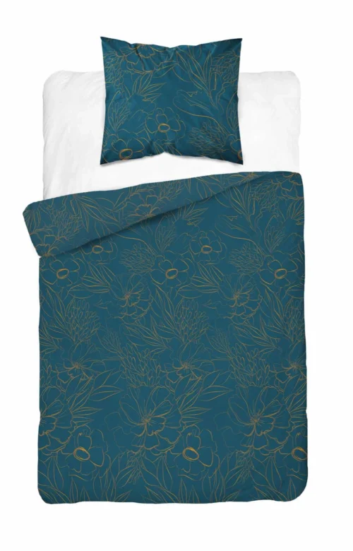 Katoenen dekbedovertrek met bloemen POK-418