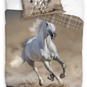 Dubbelzijdig Dekbedovertrek Paard 140x200 PON-247