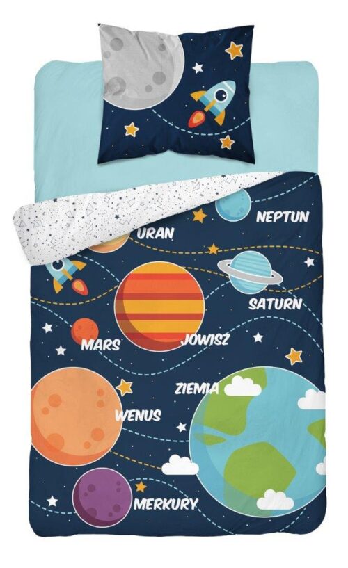 PPE-08c Dekbedovertrek glow in the dark Zonnestelsel 140x200 PPE-08