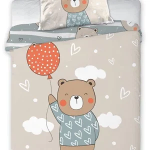 Katoenen dekbedovertrek teddybeer