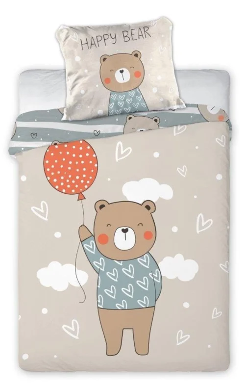 Katoenen dekbedovertrek teddybeer