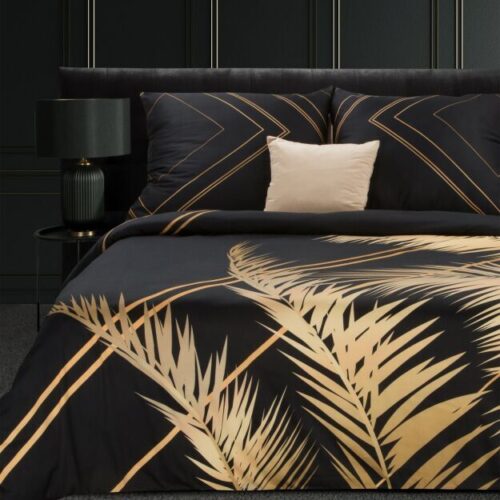dekbedovertrek van macosatin met gouden bladeren PT-225