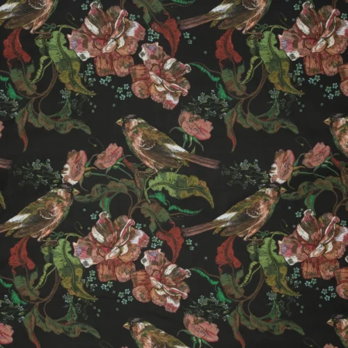 PTE-120c Dekbedovertrek van katoensatijn met bloemen PTE-120