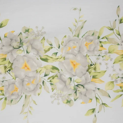 PTE-121b Dekbedovertrek van katoensatijn met bloemen PTE-121