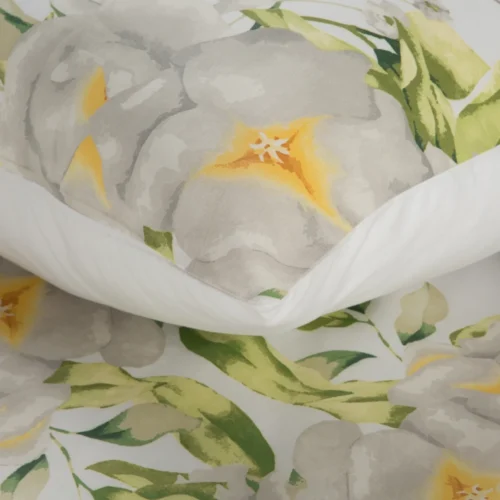 PTE-121d Dekbedovertrek van katoensatijn met bloemen PTE-121