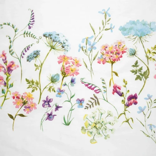 PTE-123b Dekbedovertrek van katoensatijn met bloemen PTE-123