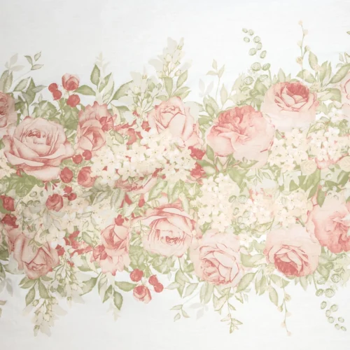 PTE-124b Dekbedovertrek van katoensatijn met bloemen PTE-124