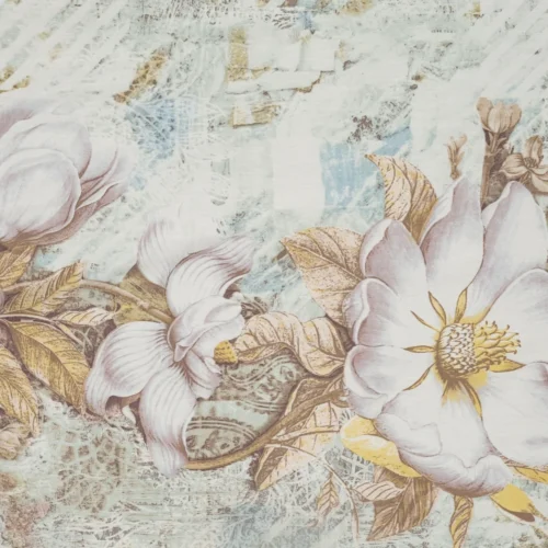 PTE-125b Dekbedovertrek van katoensatijn met bloemen PTE-125